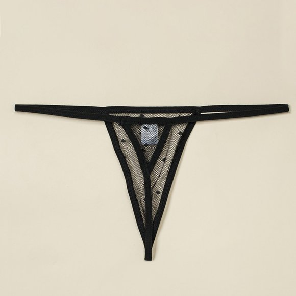 Black Sheer Lace Double Splits Maxi Gown with Thong Lingerie Set - Picture 10 of 15